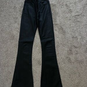 EDIKTED Leather blank flare pants